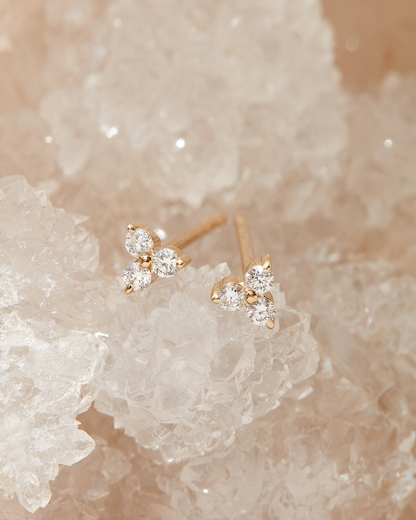 Salt and Pepper Diamond Stud Earrings 10K Rose Gold